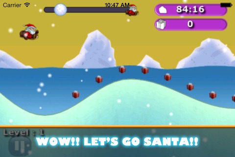 Sledding Santa - White Christmas Mountain Ride FREE screenshot 3