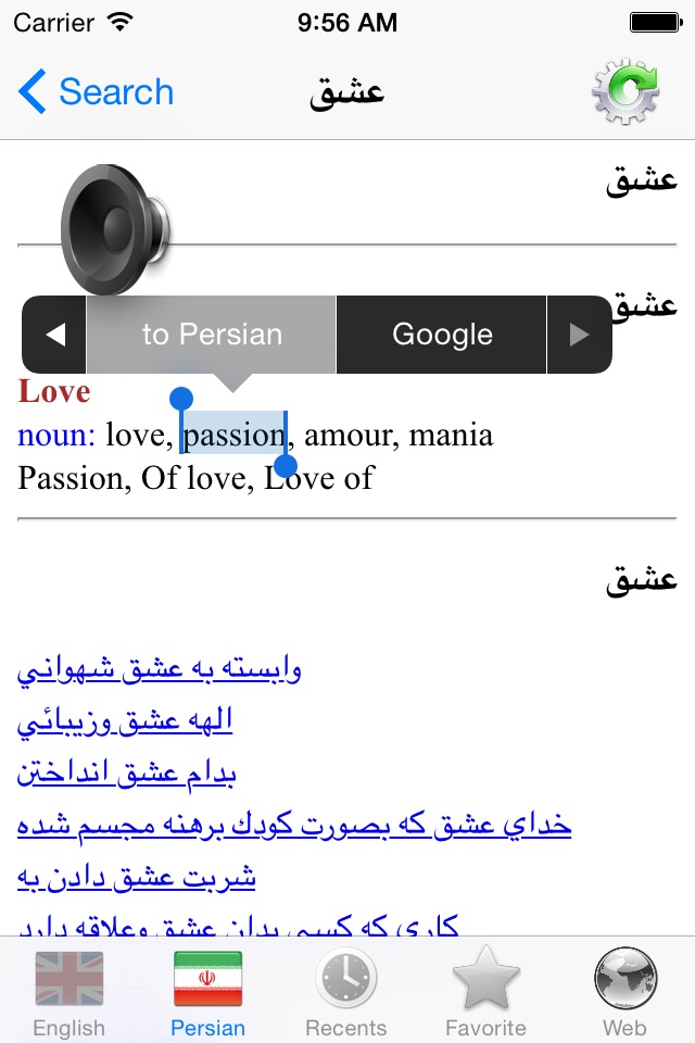 English Persian best dictionary, Farsi Parsi translation - ترجمه, فارسی انگلیسی دیکشنری بهترین screenshot 4