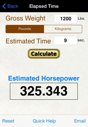 Horsepower Trap Speed Calc screenshot 2
