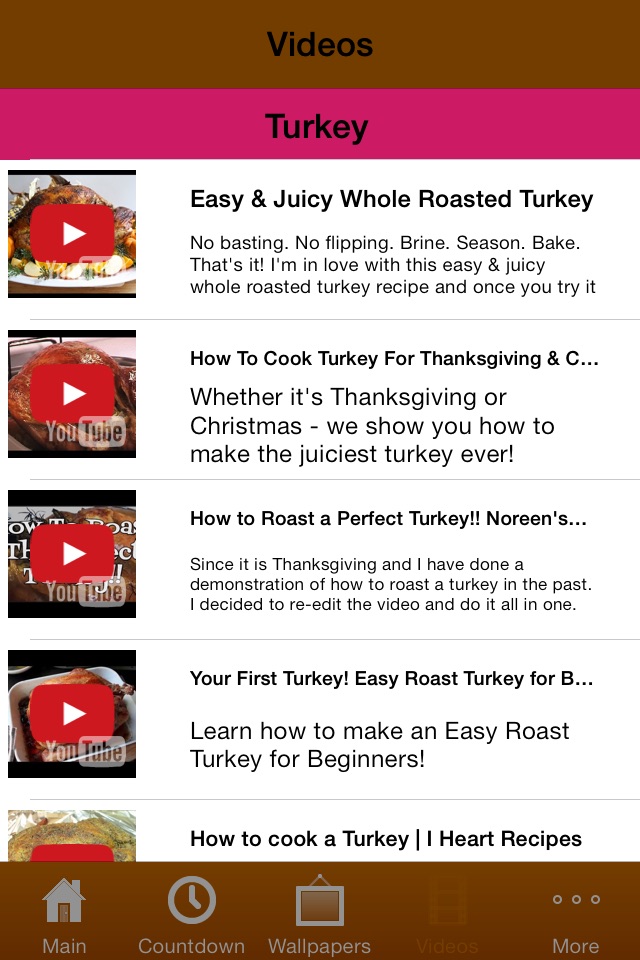 Thanksgiving All-In-One (Countdown, Wallpapers, Recipes) screenshot 4