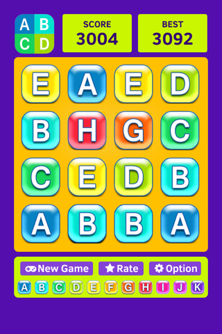 ABCD - 2048 words edition,swipe tile from A to Z letters screenshot 2