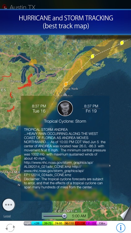 Hurricane - storm tracker and satellite weather radar