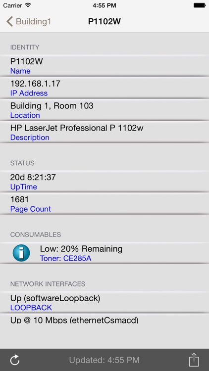 PrinterMonitor - SNMP client for network printers