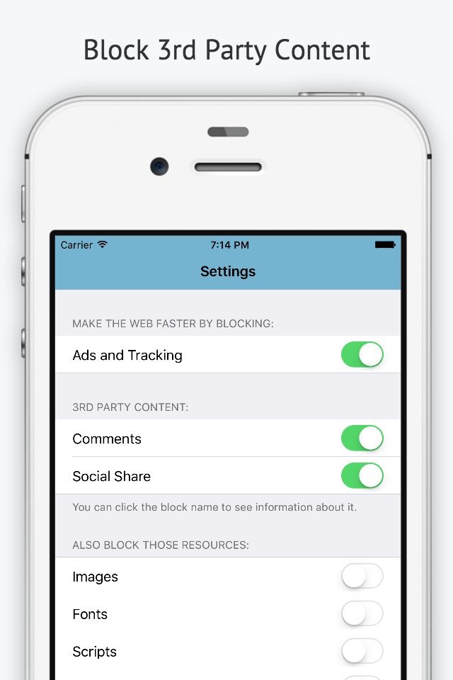 iBlockify - Block Ads, Social Content & Make The Web Faster screenshot 2