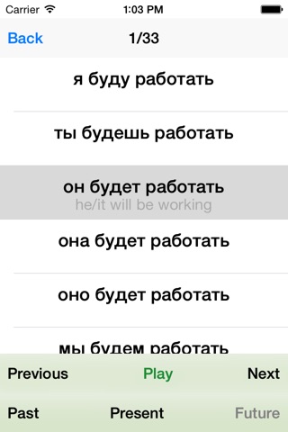 ARusLearn 8 - Russian verbs and personal pronouns screenshot 4