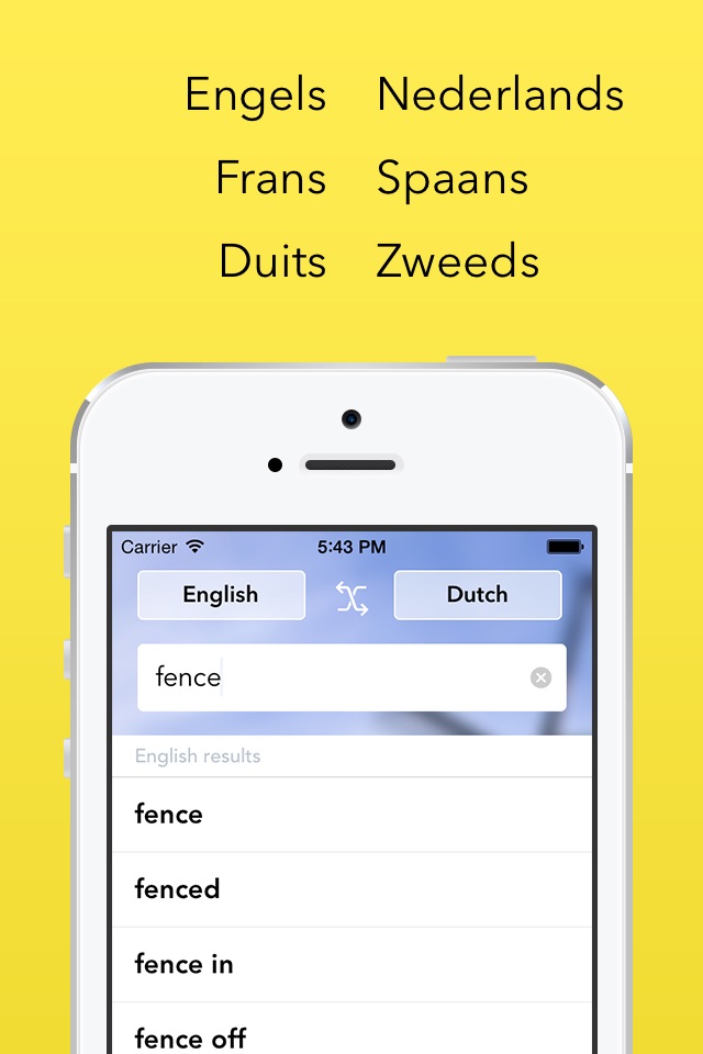 Glot - Multilingual Translation Dictionary for English, Dutch, Spanish, French, German and Swedish screenshot 2