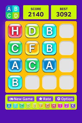 ABCD - 2048 words edition,swipe tile from A to Z letters screenshot 4