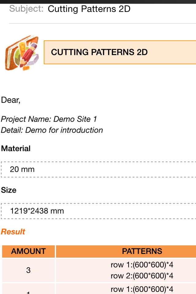 carpenter cutting pattern optimizer 2-dimension screenshot 2