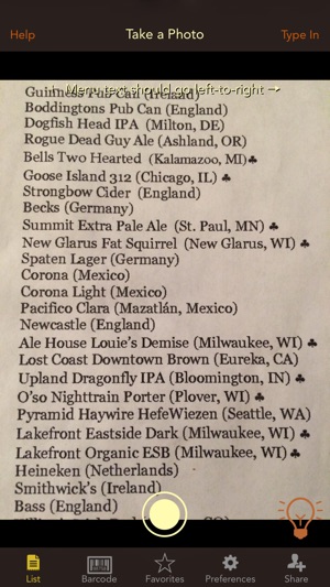 Picky Pint Free - Beer List Photo into R