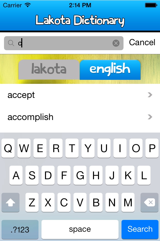 Lakota Dictionary screenshot 2