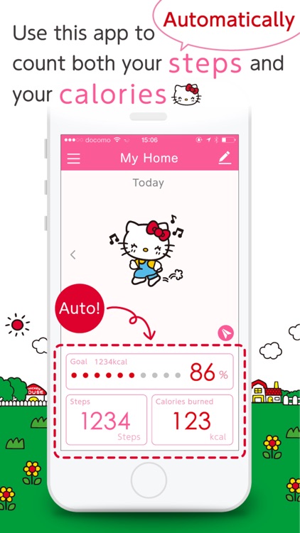 Simple diet! Walking Hello Kitty!