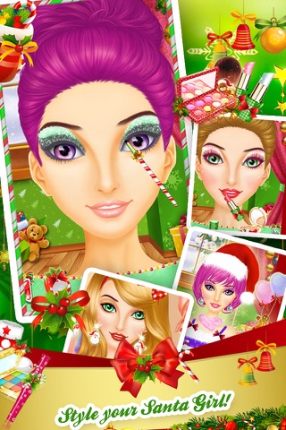 Christmas Salon - XMas Santa Girl Makeup and Dress up Game in Real 3D Winter Snowfall screenshot 4