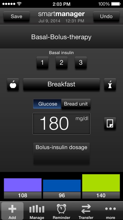 Diabetes smartmanager incl. Basal-Bolus therapy