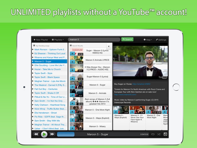 StereoTube Music Player for YouTube & VEVO! Stream playlists of free mp3 songs & videos! screenshot-3