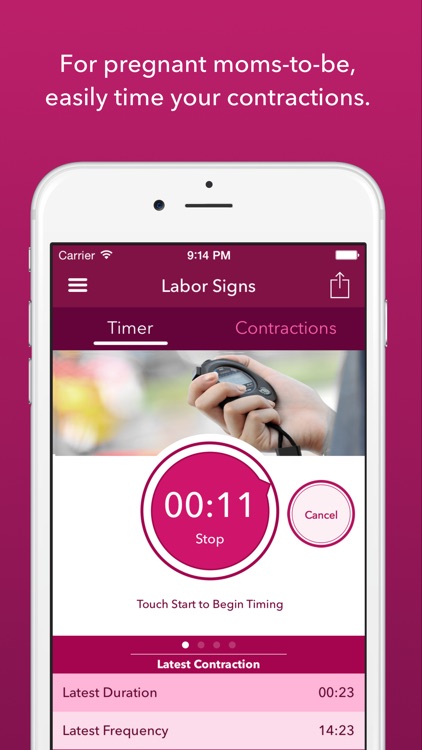 Labor Signs Contraction Timer