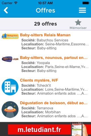 Jobs pour étudiants screenshot 4