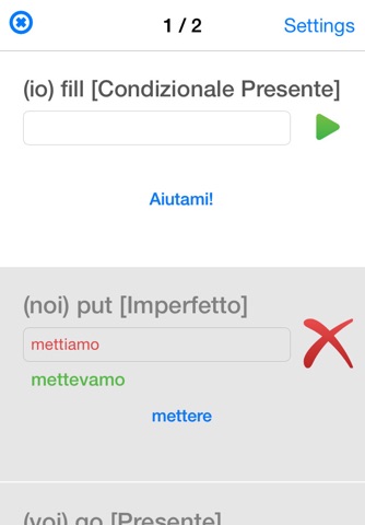 Italian Verb Test Pro screenshot 2