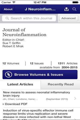 Journal of Neuroinflammation screenshot 2