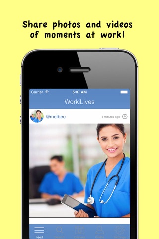 WorkiLives - Share work selfies, photos and videos, search friends and hashtags, showcase your work. screenshot 2