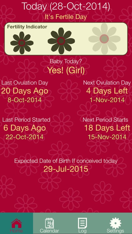 Fertility Diary 2016 - Ovulation & Period Tracker with Pregnancy & Baby Gender Prediction