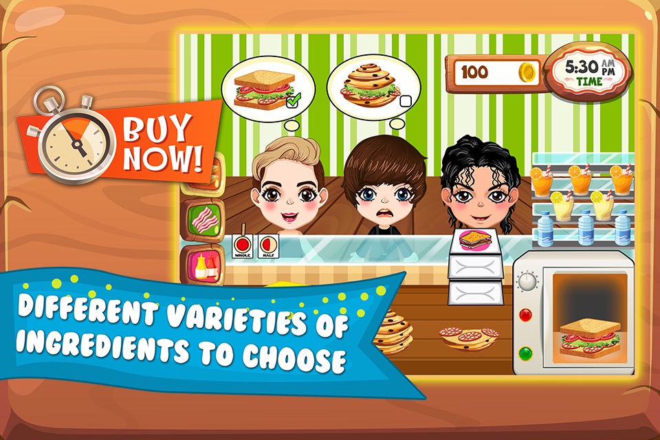 Sandwich Lunch Food Maker Mania - sim mama story & make cooking dash games for kids screenshot 2