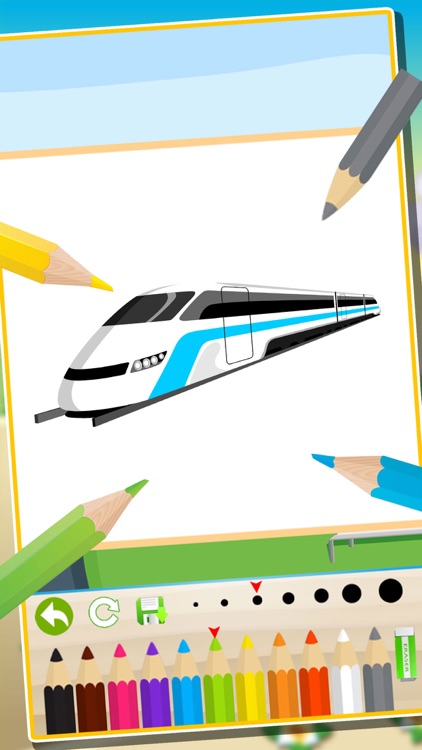 Train & Airplane Printable Coloring Pages For Kids screenshot-3