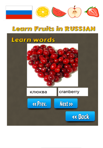 Fruits in Russian: Learn & Play Words screenshot 4