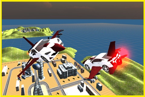 Futuristic F16 Flying Car Free Simulator – Jet fighter Car Air Stunts screenshot 3
