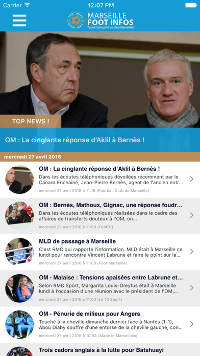 Screenshot #1 pour Marseille Foot Infos : toute l'actualité du club phoceen - OM édition