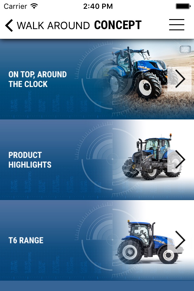 New Holland Agriculture T6 range App screenshot 3