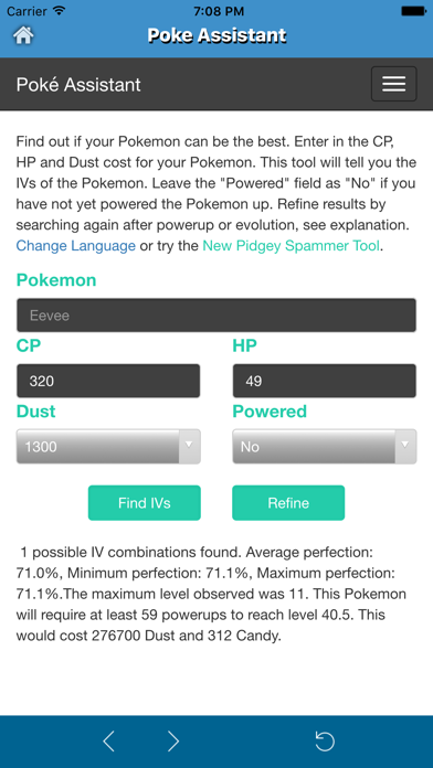 Poke Assistant For Pokemon Go Cp Iv Calculator Best Attacker Evolver App By Aiping Zeng Ios United States Searchman App Data Information
