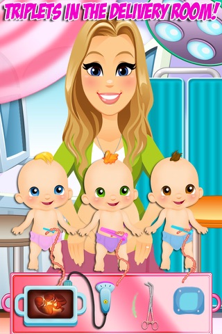 My Newborn Baby Triplets - Kids Pregnancy & Hospital Maternity Games screenshot 2