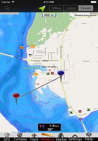 Hudson lake GPS Nautical Chart screenshot 2