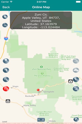 Zion National Park Map screenshot 2