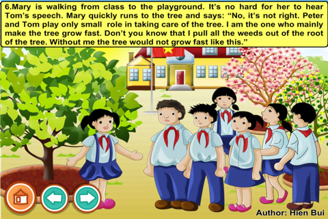 Three pupils planting a tree (story and game for kids) screenshot 2