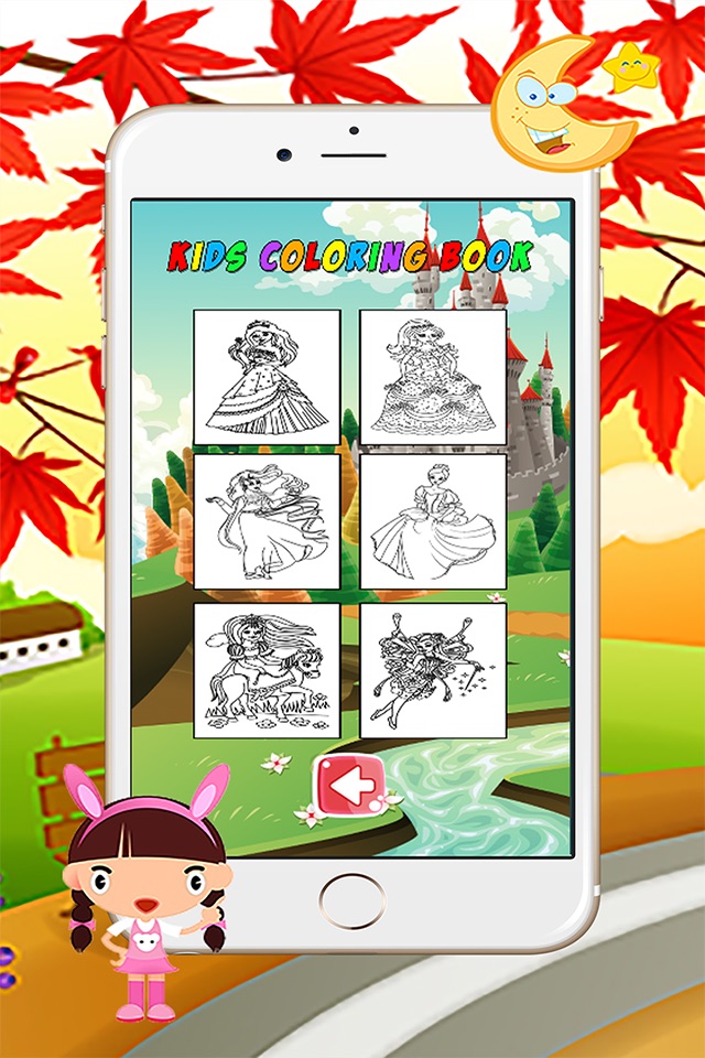 παιδιά χρωματισμός βιβλίο πριγκίπισσα σχέδιο και τη ζωγραφική παιχνίδι screenshot 3