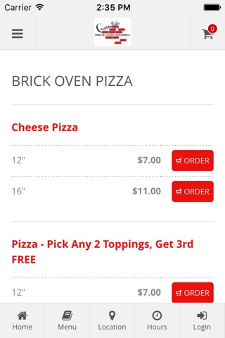 Cucinella Brick Oven Pizzeria Ordering screenshot 2