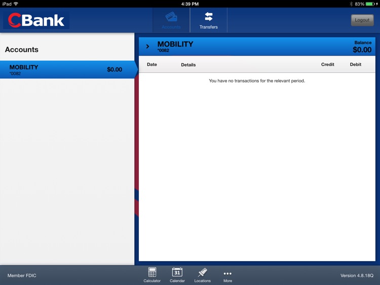 CBank Mobile Banking for iPad