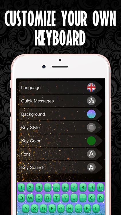 Glitter Keyboard Skins – Customize Keyboards with Glowing Backgrounds, New Emoji.s and Fonts