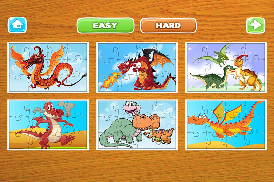 Dinosaur And Dragon Puzzle - Dino Jigsaw Puzzles For Kids Toddler and Preschool Learning Games screenshot 2