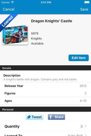 Playmobil Database Sets Organize Manage Inventory screenshot 3