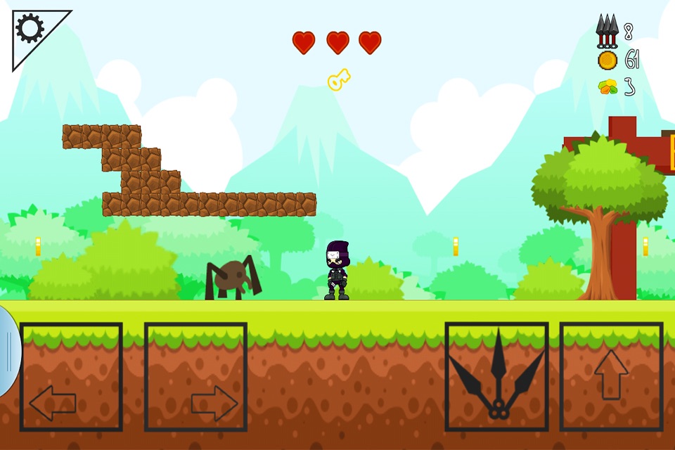 NINJA SIDE 2D (A platform jump n shoot game) screenshot 2