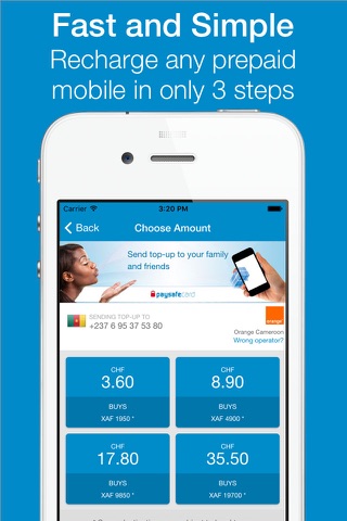 Mobile Top-Up with paysafecard in Europe - Safemoni is the easiest way to Recharge Prepaid Mobile Phones screenshot 2