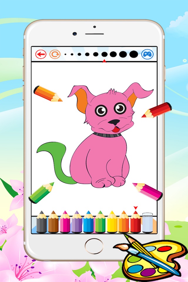 Dog Coloring Book for kid - Animal Paint and Drawing free game color good HD screenshot 4