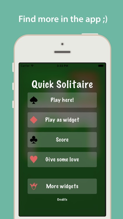 Quick Solitaire : Play in notification center as widget