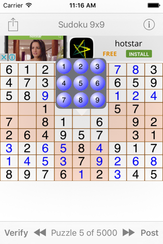Sudoku 9x9 Game screenshot 2