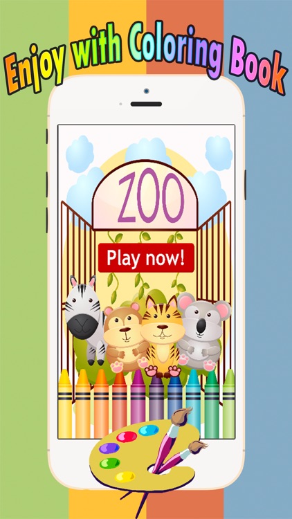 Zoo animals Coloring Book: Move finger to draw these coloring pages games free for children and toddler any age