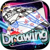 Drawing Desk Spaceship in the Galaxy : Draw and Paint  Coloring Books Edition Free