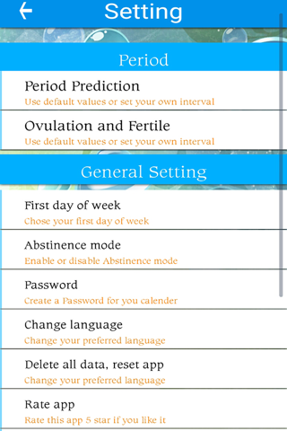Fertility tracker, Cycle tracker screenshot 2