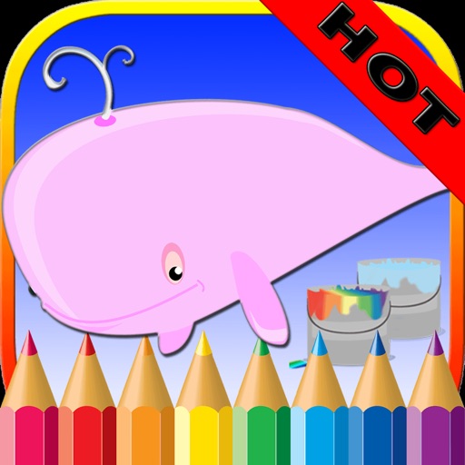 Sea Animals Coloring Book - Underwater Drawing Pages and Painting Learning skill Games For Kid & Toddler iOS App